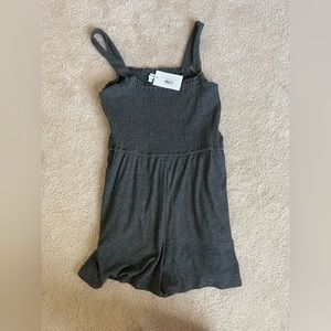 Smocked grey romper